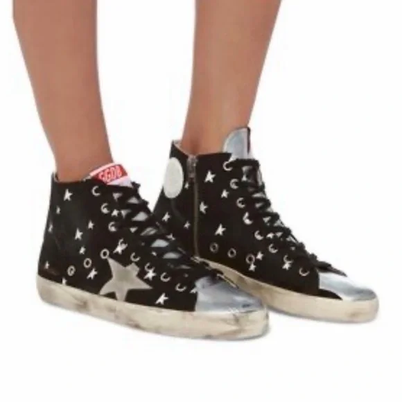 Golden Goose Black and Silver Sneakers - Picture 10 of 11
